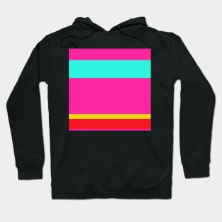 A splendid commixture of Cherry Red, Barbie Pink, Metallic Yellow and Bright Light Blue stripes. Hoodie